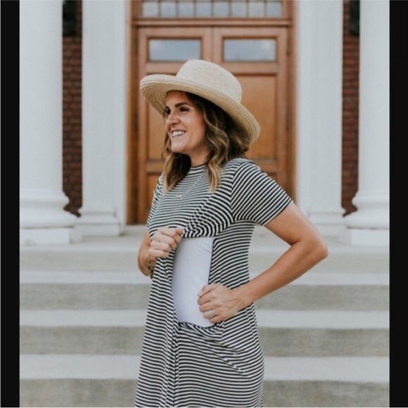 Roolee Black and White Striped Asymmetrical Dress - Picture 5 of 5